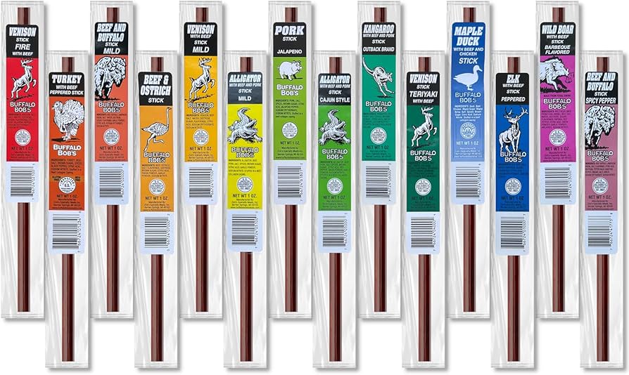 順　BUFFALO BOBS goat zip Amazon.com: Buffalo Bob's Wild Game Meat Snacks (1oz Stick